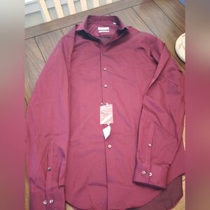 Calvin Klein Men's Burgundy Dress Shirt